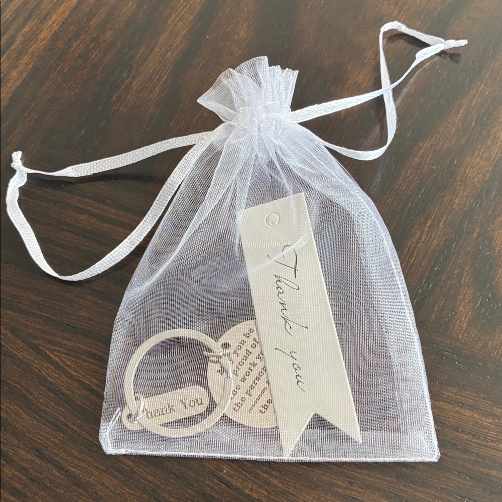 Inspirational Silver Keychain with Thank You Charm